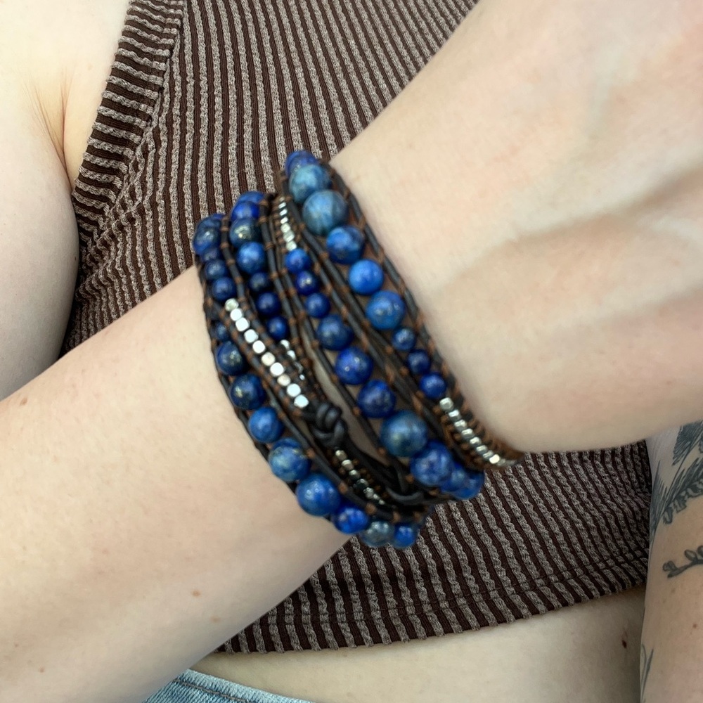 Vibrant Blue Multi-Strand Wrap Bracelet
